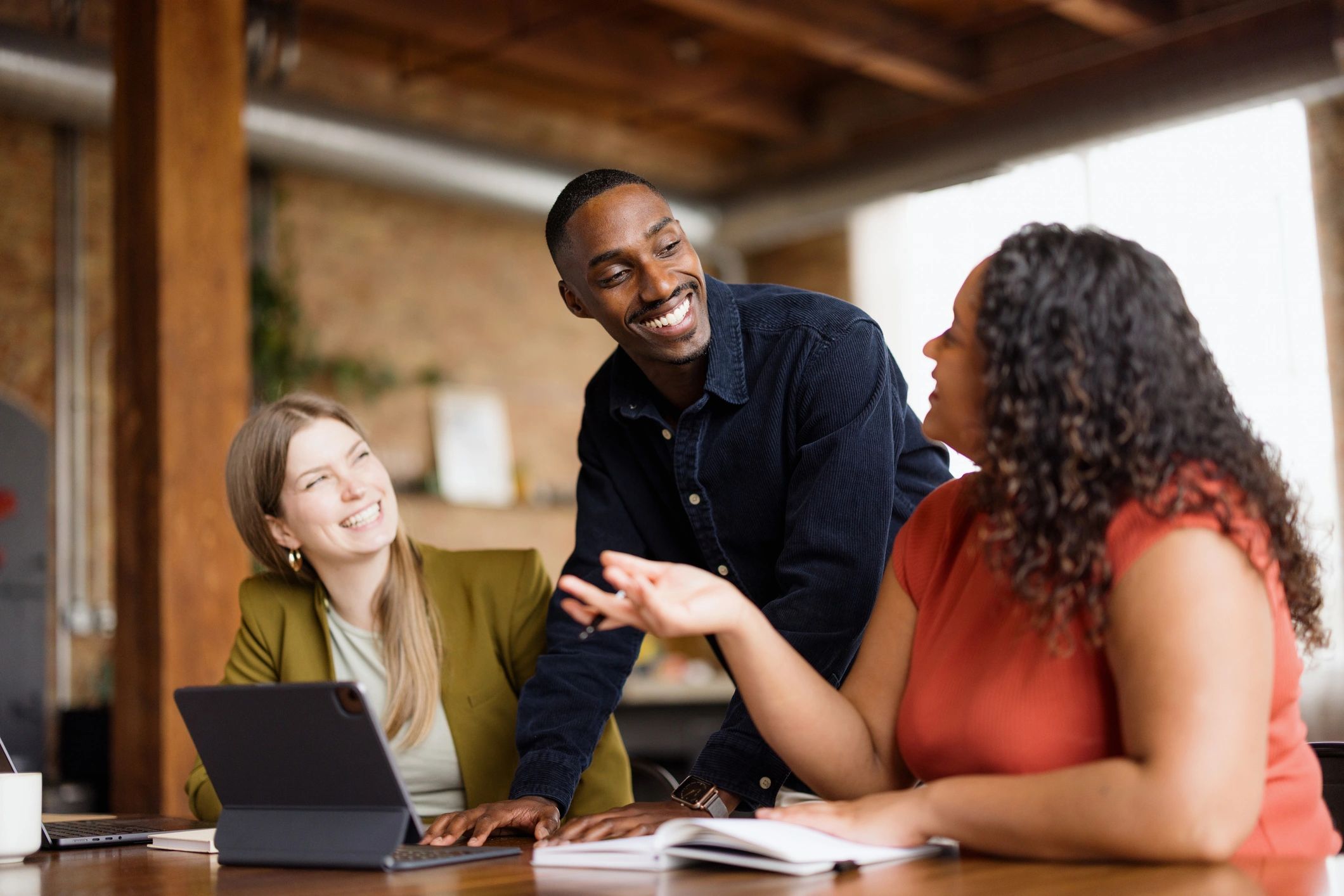 Professional team collaboration in office